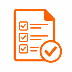 Ícone de checklist de documentação para conformidade legal do estágio